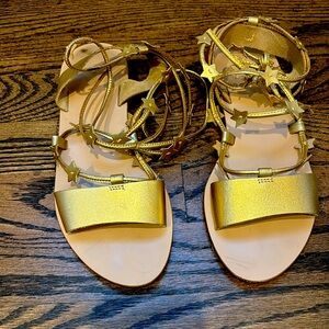 Lorffler Randal Starla Sandals gold, size 8, EUC